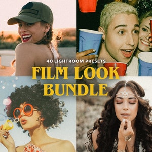 40 Film Look Lightroom Presets Bundle, 35mm Analog Mobile & Desktop Preset, Vintage Presets, Retro Film Presets