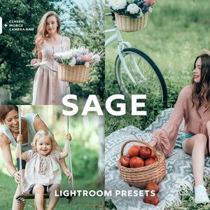 10 SAGE Lightroom Presets, Sage Green Presets, Natural Presets, Lightroom Mobile Presets, Influencer Presets, Instagram Presets