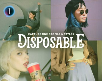 Puede incluir: Un collage de cuatro imágenes con diferentes personas que visten diversos estilos de ropa. El texto "CAPTURE ONE PROFILE & STYLES DISPOSABLE" se muestra en el centro del collage.