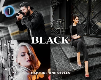 BLACK Capture One Styles, Minimalistische Capture One, Urban Presets, Dark Presets, Schwarze Presets, Instagram Presets