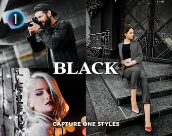 BLACK Capture One Styles, Minimalist Capture One, Urban Presets, Dark Presets, Black Presets, Instagram Presets