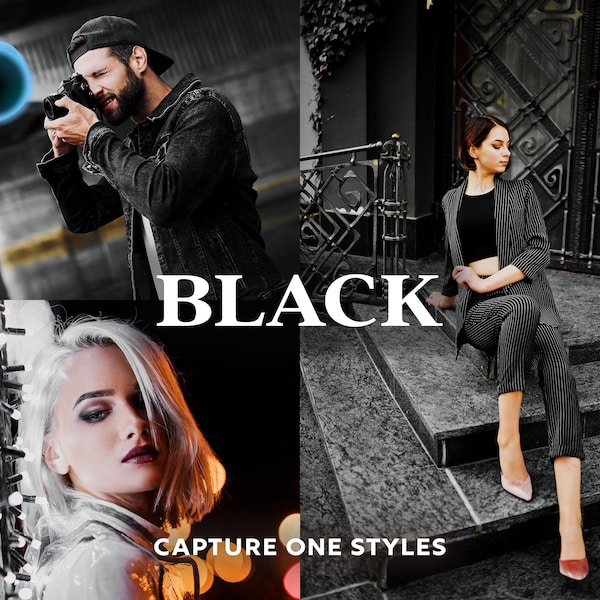 BLACK Capture One Styles, Minimalist Capture One, Urban Presets, Dark Presets, Black Presets, Instagram Presets