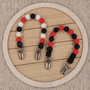 Personalized School Car Rider Tag Holder: Silicone Bead Badge Clip