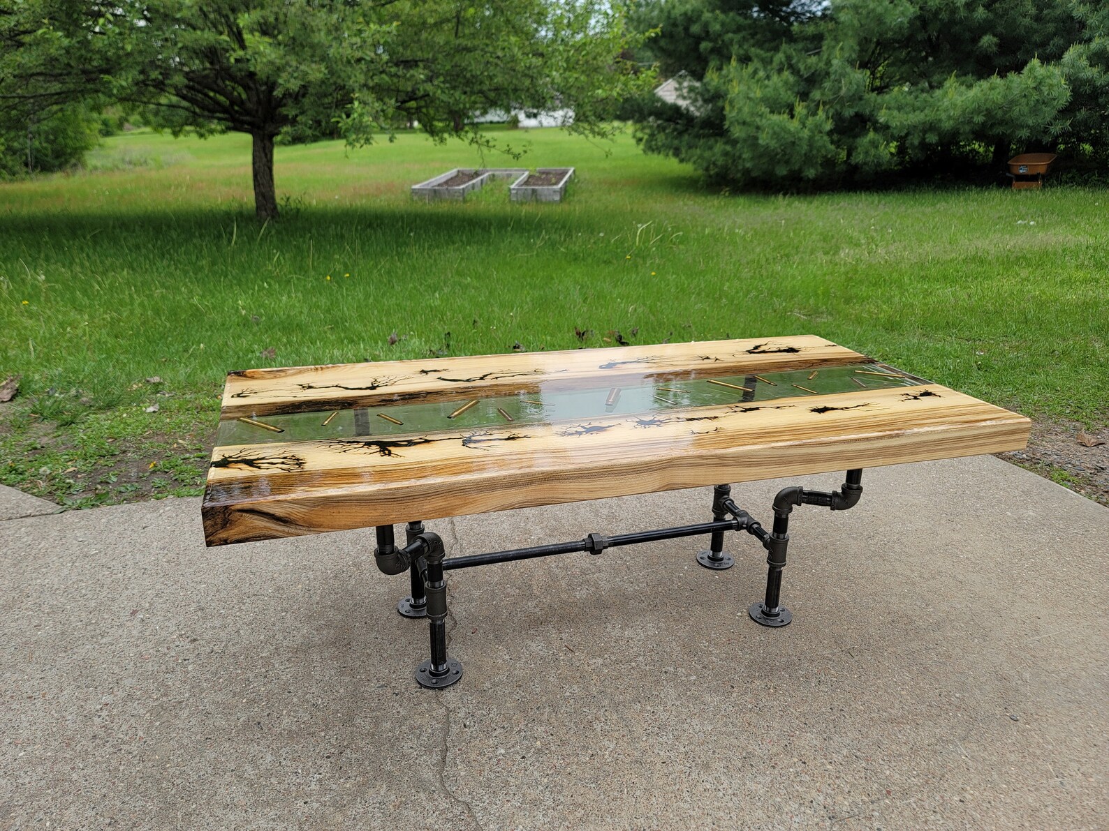 Live Edge Epoxy Bullet Table Etsy