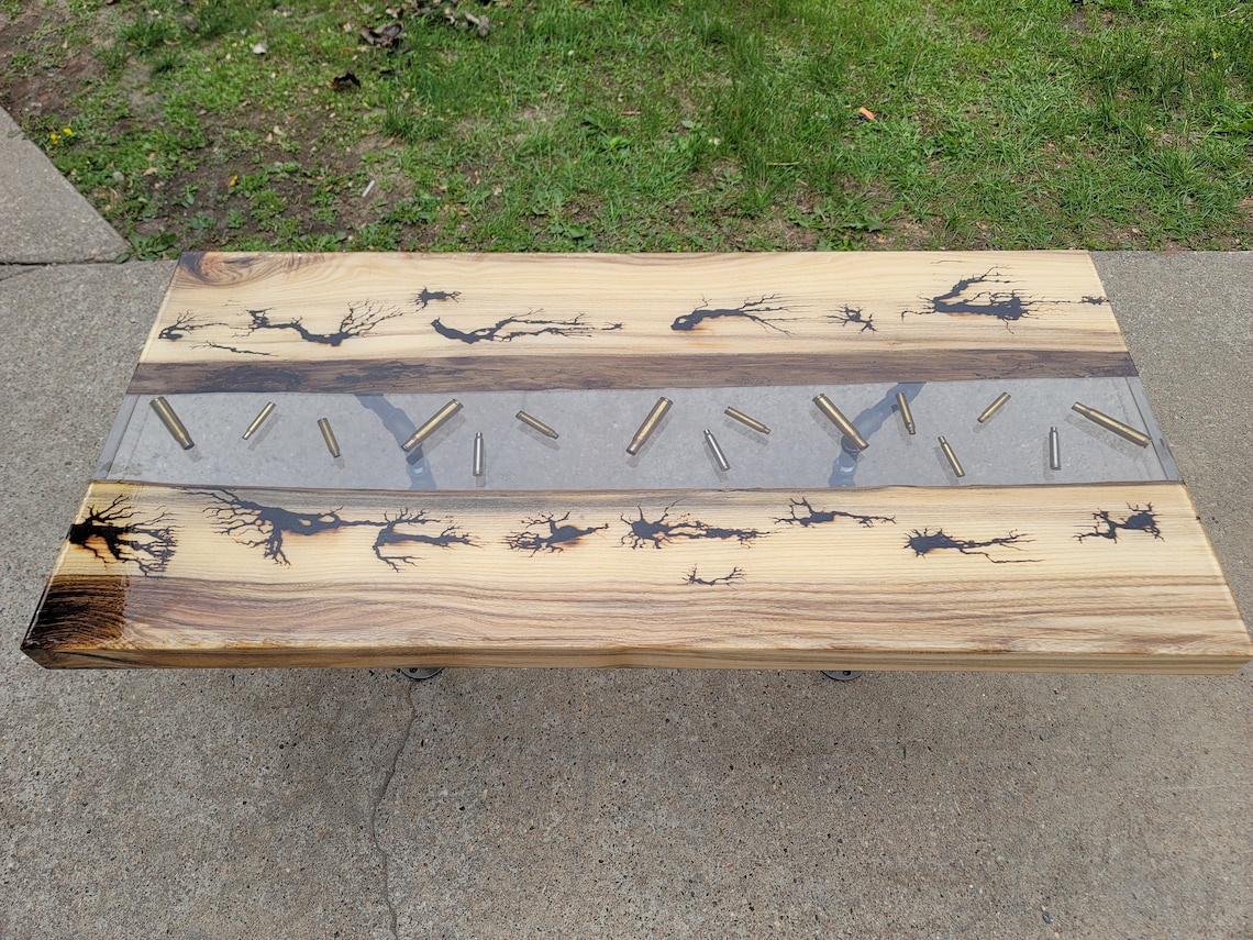 Live Edge Epoxy Bullet Table Etsy