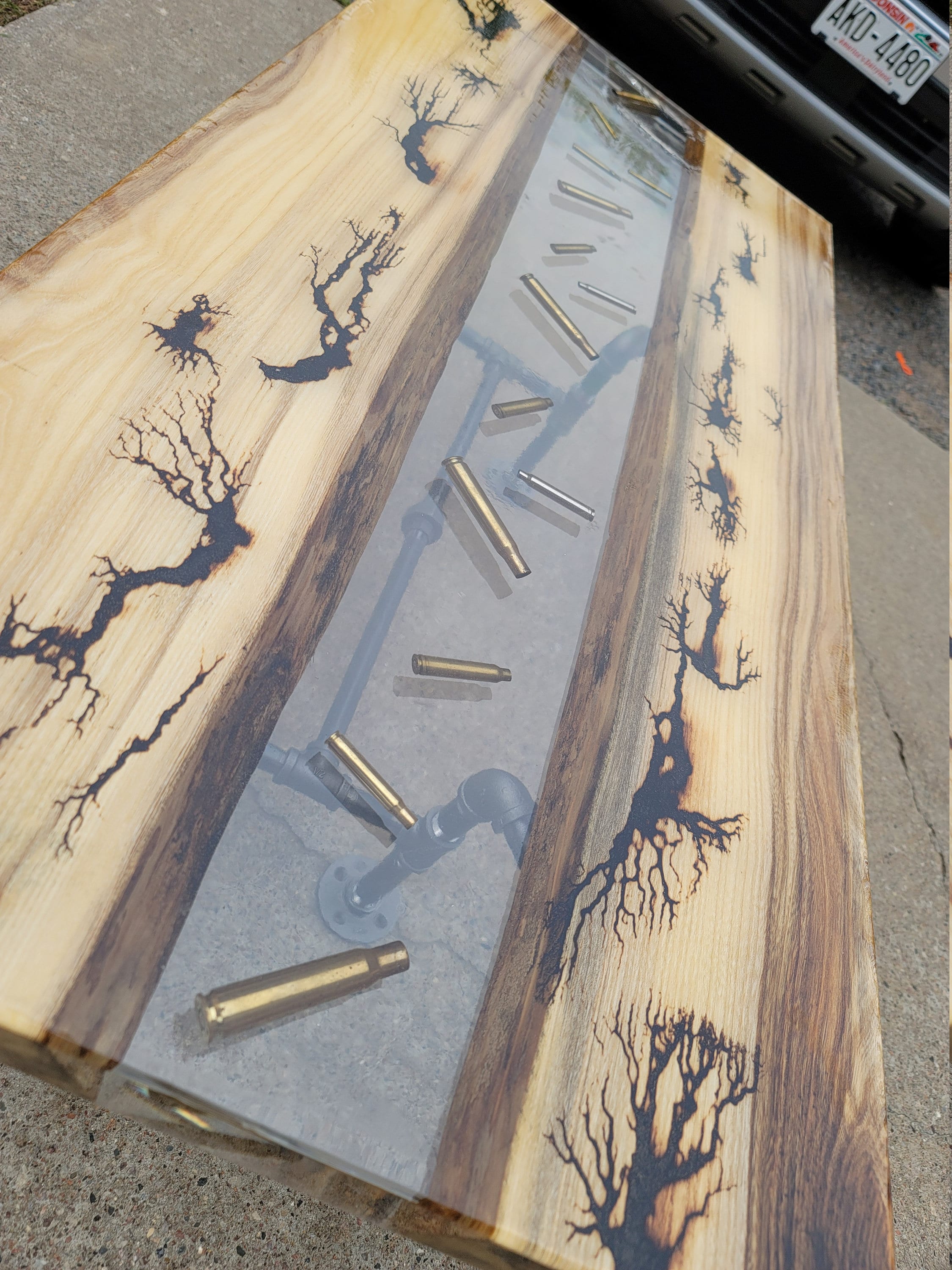 Live Edge Epoxy Bullet Table Etsy