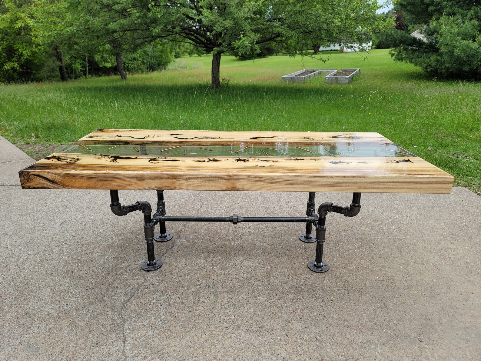 Live Edge Epoxy Bullet Table Etsy