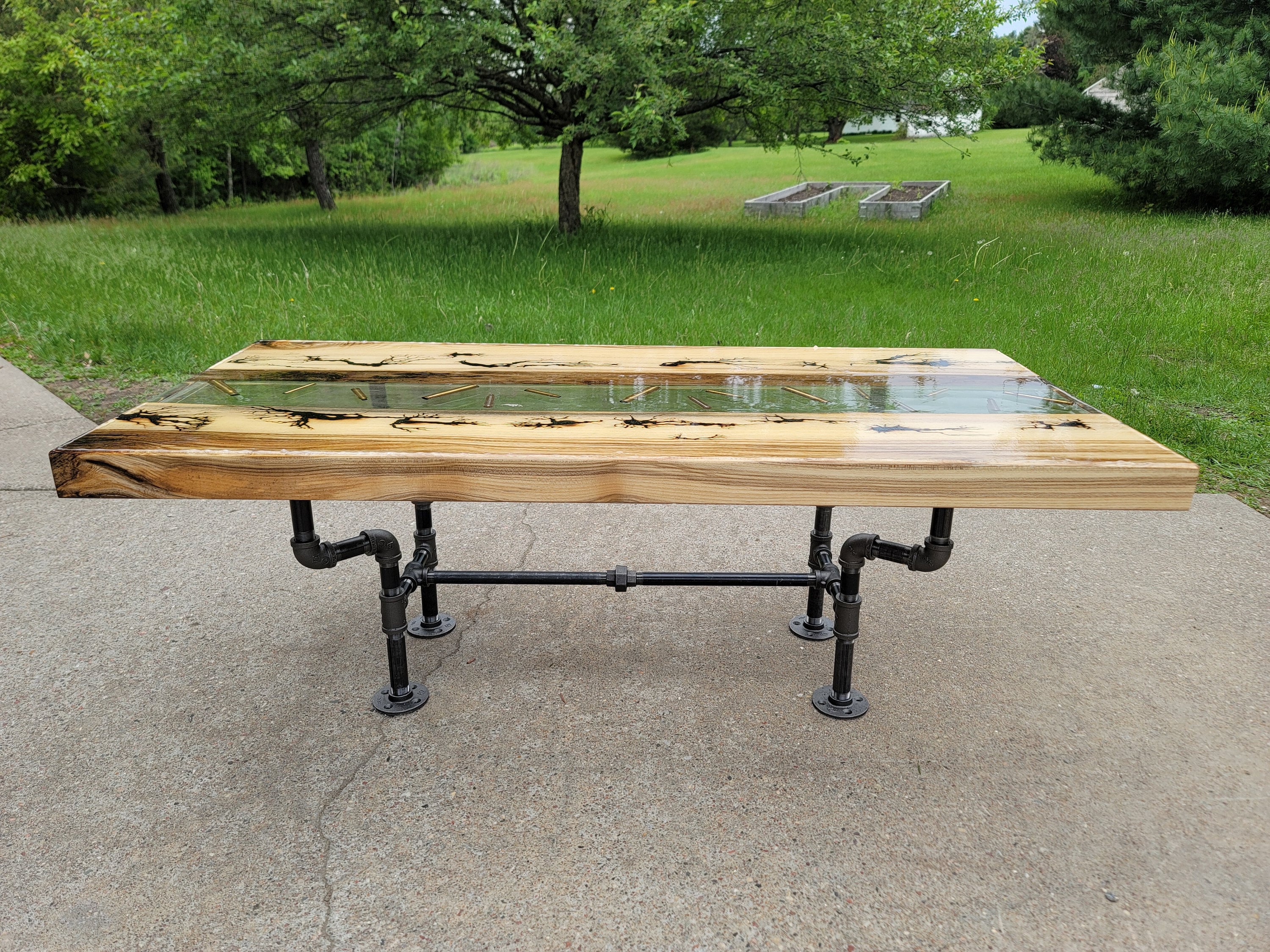 Live Edge Epoxy Bullet Table Etsy