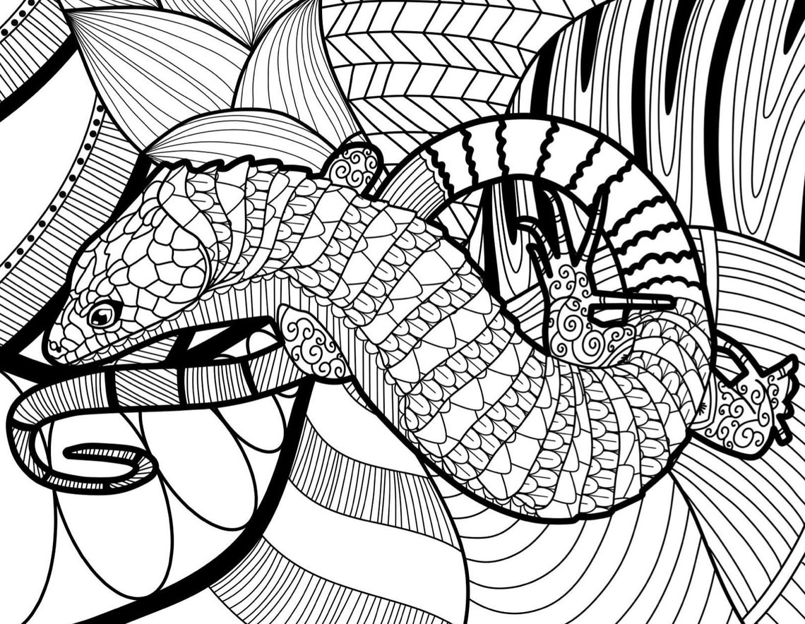 Printable Adult and Kids Coloring Pages Exotic Animal Etsy