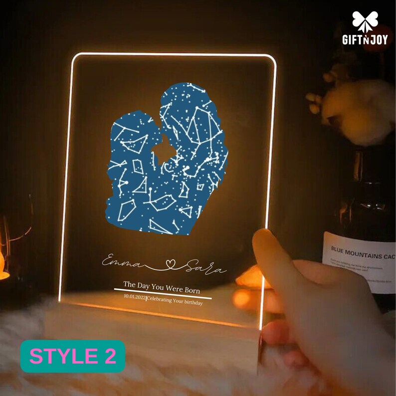 Custom Star Map By Date, Stars Chart Gift For Couples, Customized Star Map Night