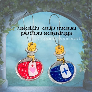 Health and Mana Potion earrings
