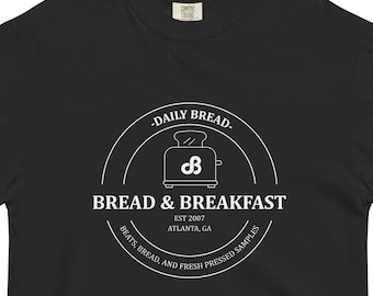 Daily Bread - BREAD AND BREAKFAST - white text - bootleg t shirt for everyday wear edm rave dubstep