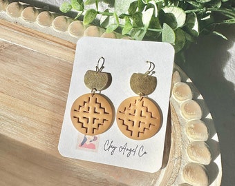ABIGAIL |  Hmong Polymer Clay Circle Earrings | Statment Hmong Clay Earrings