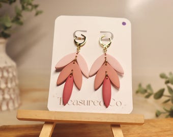Danbury | Leaf drop earrings | Ombre Polymer clay earrings | Handmade