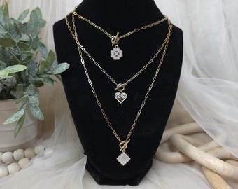 FAITH / Collana con cuore a maglie incrociate / Collana ispirata agli Hmong