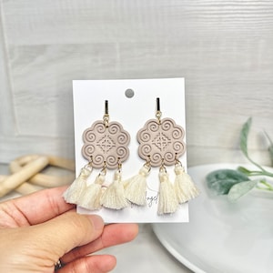 VANG  |  Hmong Inspired Tassel Earrings | Hmong Polymer Clay Earrings