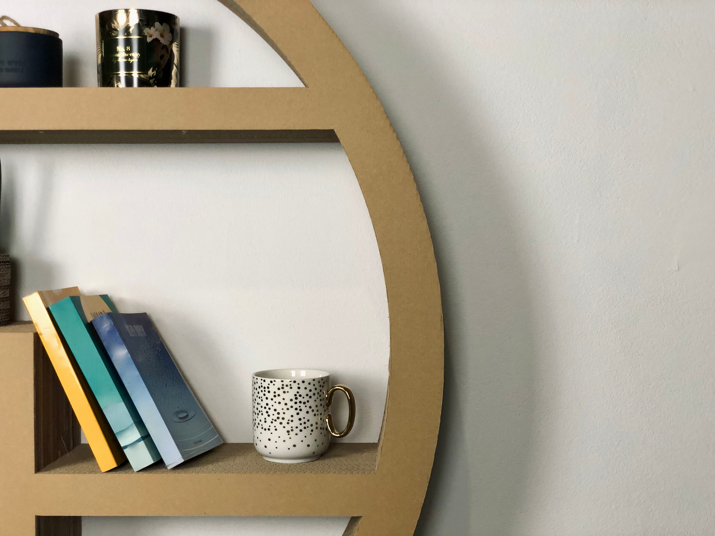 Large Round Hanging Shelf Circular Cardboard Wall Shelf Etsy