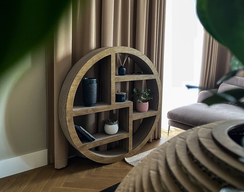 Large Round Hanging Shelf Circular Cardboard Wall Shelf Etsy