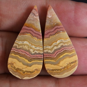 Pink Lace Agate Pair