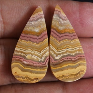 Pink Lace Agate Pair