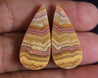 Pink Lace Agate Pair