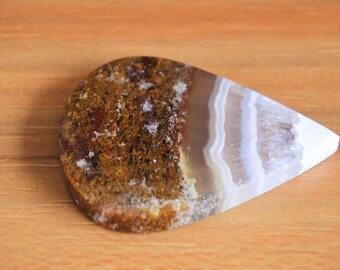 Scenic Moss Agate Orbicular Cabochon: Garden Agate Gemstone