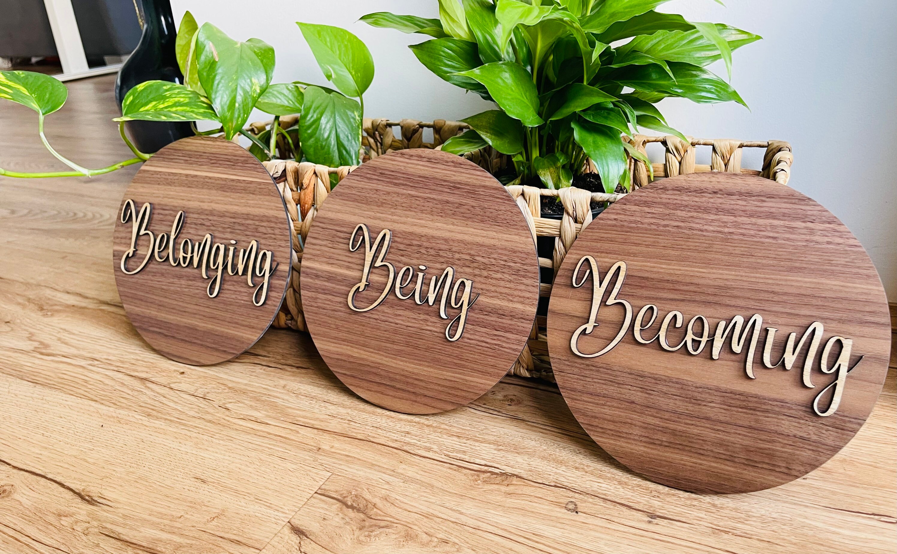 Belonging Being Becoming Signs Set Wall Decor Title Signs | Etsy Australia