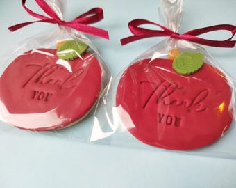 Galletas glaseadas de agradecimiento para profesores, envueltas individualmente, galletas de azúcar, manzana, regalo personalizado, caja de regalo, pasteles, detalles, envío postal, Navidad