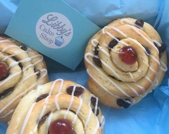 Bollos belgas helados, panecillos, bandejas, pasteles, fiestas de cumpleaños, envueltos, cajas postales, dulces caseros, regalos, pan de primavera en caja, cuajada de limón