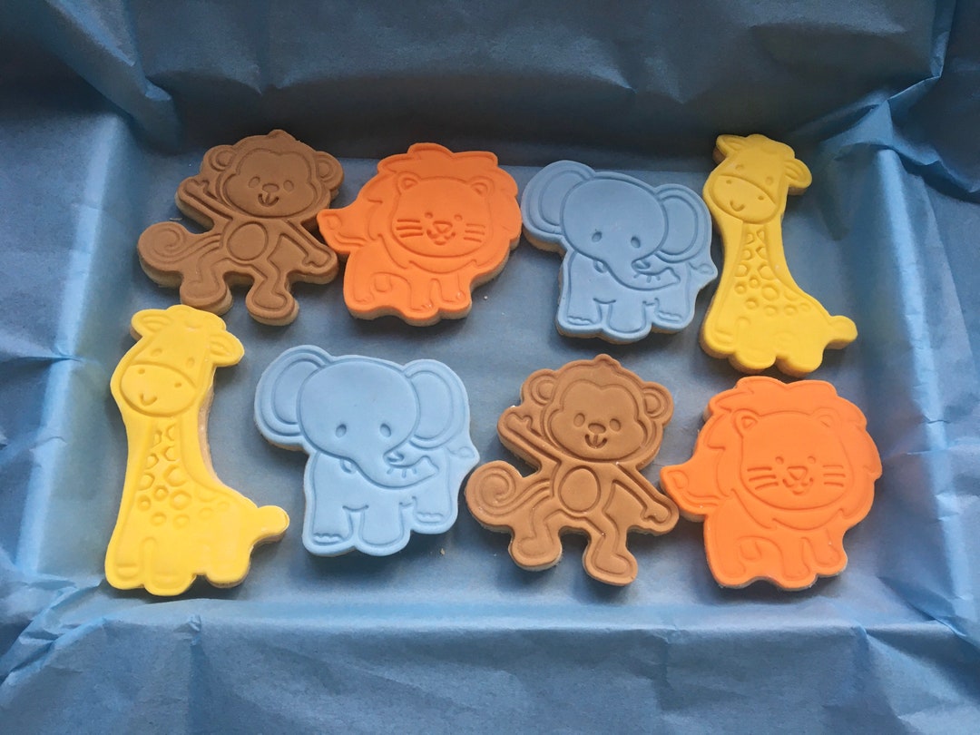Jungle Animal Biscuits Cookies Birthday Party Wrapped Postal Hand Home