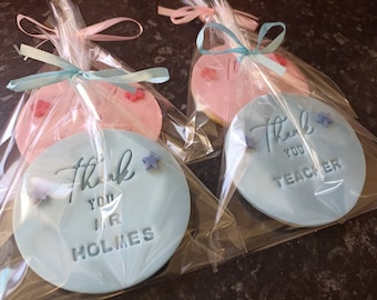 Galletas glaseadas de agradecimiento para profesores, envueltas individualmente. Galletas de azúcar. Regalo personalizado. Caja de regalo. Pasteles en caja. Recuerdos de Navidad. Envío postal.