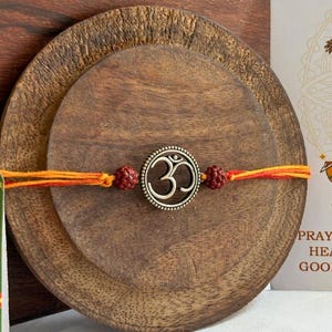 Om Handmade Rakhi for Raksha Bandhan | Pack Of 2 Handmade Rakhee | Brothers Sister Rakhee  |Kumkum Tilak Akshat