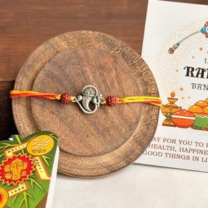 Ganesh Ji Handmade Rakhi for Raksha Bandhan | Pack Of 2 Handmade Rakhee | Brothers Sister Rakhee  | Gift for him |Kumkum Tilak Akshat