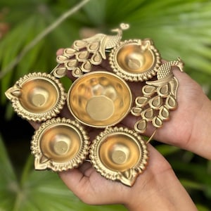 Decorative Mayur Urli Diya Bowl -Vintage Indian Diya, Candle Holders, Diwali Decor, Festive Gifts, Office & Table Decor, Wedding Pooja |