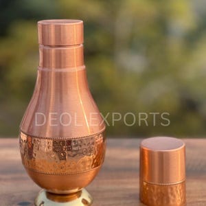 Copper Bottle SYTH - Botella De Agua De Cobre 100 % Puro Con Bolsa De Lona Botella De Cobre Puro Para Agua