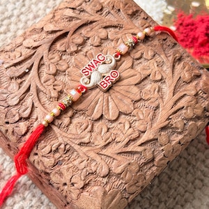 Swag Bro Rakhi for Raksha Bandhan | Pack Of 2 Handmade Rakhis |Brothers Sister Rakhee  | Gift for him Raksha sutra |Kumkum Tilak Akshat