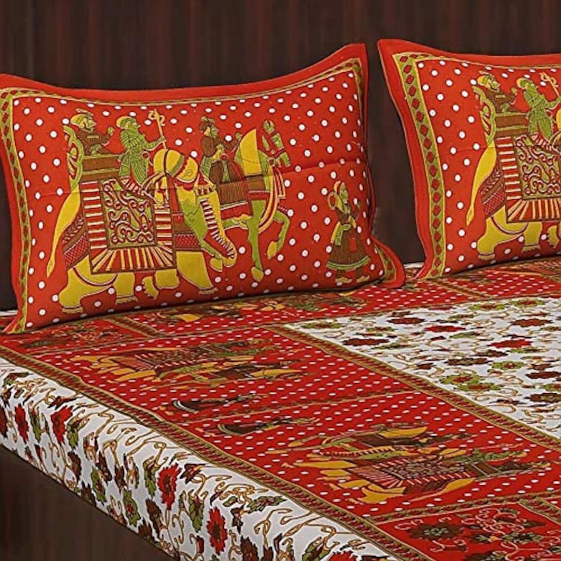 INDIAN COTTON BEDSHEETS Rajasthani Jaipuri Traditional King Etsy