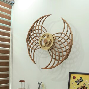 Wood Kinetic Sculpture - Monarch II - Wall Kinetic Art - Agamograph Art