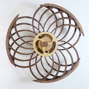 Wood Kinetic Sculpture - MOONGATE - Kinetic wall art Wooden kinetic art, Mechanical Meditation Device