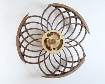 Wood Kinetic Sculpture - MOONGATE - Kinetic wall art Wooden kinetic art, Mechanical Meditation Device