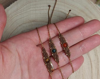 Pulsera de macramé《Aria》 Pulsera delicada con piedras preciosas • Hippie • Boho • Hecha a mano • Piedras preciosas • Macramé • Pulsera personalizada
