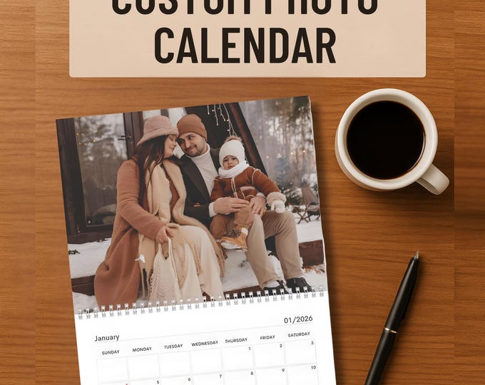Custom Photo Calendar 2026 | Personalized Photo Calendar for Family | Unique Picture Wall Calendar Gift