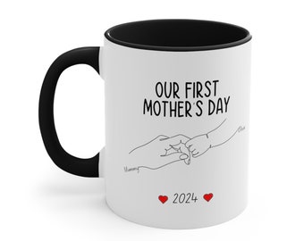Our First Mother's Day Mug, First Time Mom Gifts, Personalized Name Mug For Mom, First Mother's Day Gifts From Baby