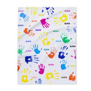 Hand Printed Personalized Blanket, Custom Baby Blanket, Baby Shower Gift, Rose Nursery Blanket, Crib Blanket, Newborn Photos Prop