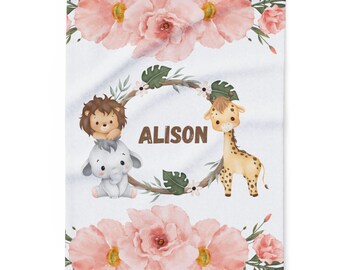 Personalisierte Blumen Baby Decke, Rose Kinderzimmer Dekor