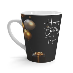 Mug à café au lait noir, 12 oz, cadeau d&#39;anniversaire