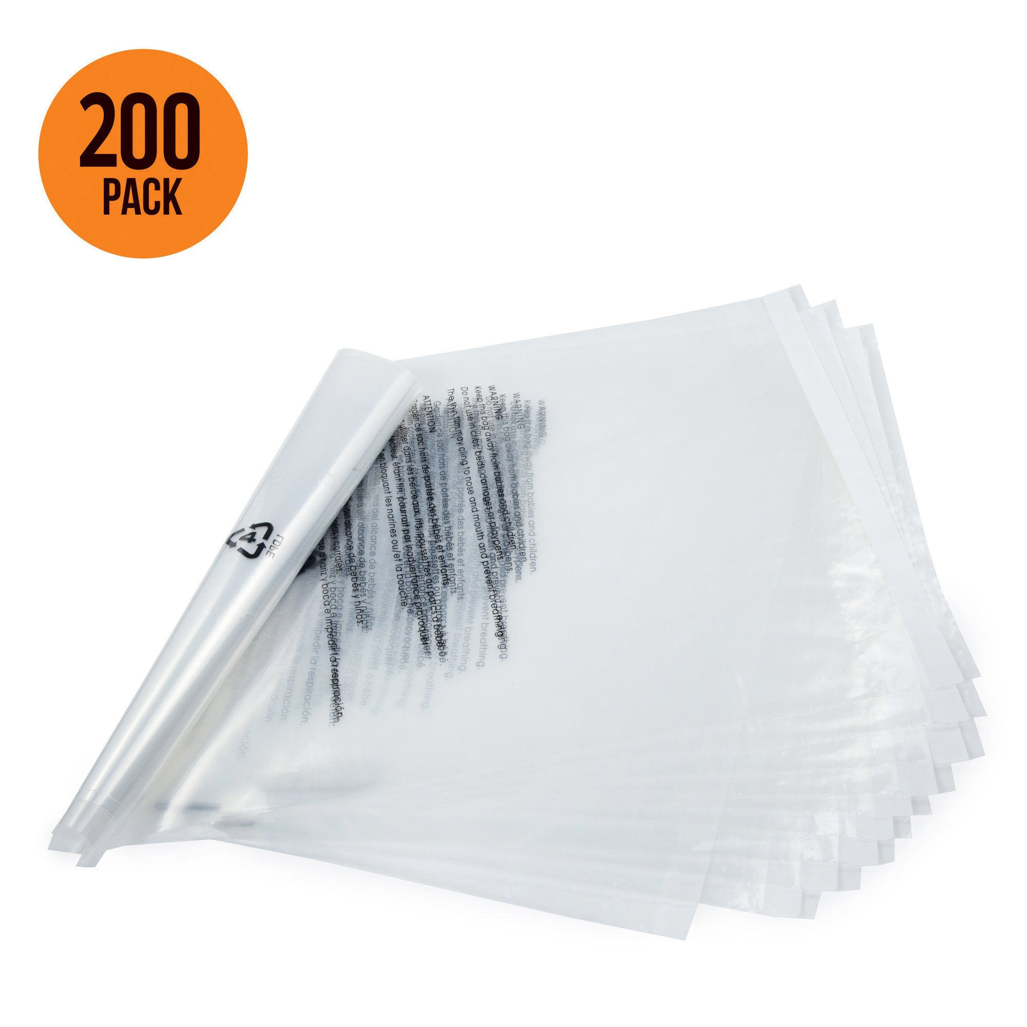 200 Pcs Resealable Poly Clear Shirt Bags, 3.15mil Thickness Clear Self  Sealing Bags Plastic Bag T Shirt Bags for Small Business Packaging Clothing