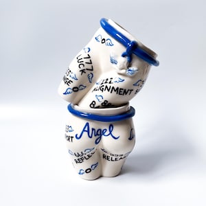 Handmade Angel Number Ceramic Mug: Body Shaped Coffee Mug image 1