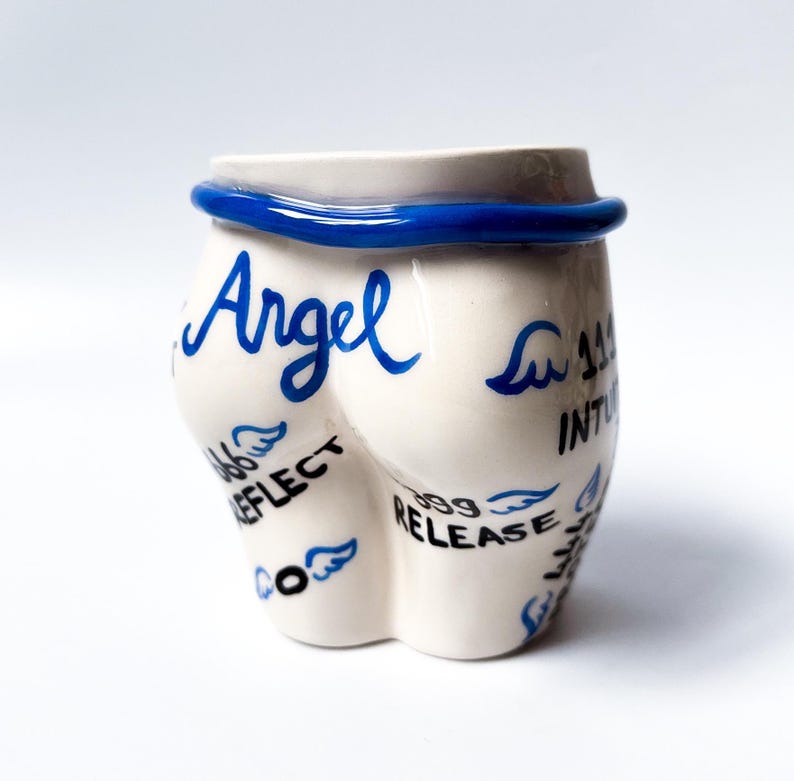 Handmade Angel Number Ceramic Mug: Body Shaped Coffee Mug image 7