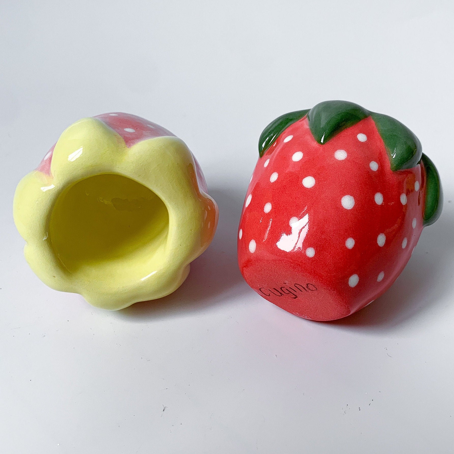 Strawberry Handmade Candle Stick Holder Set Hand Painted - Etsy